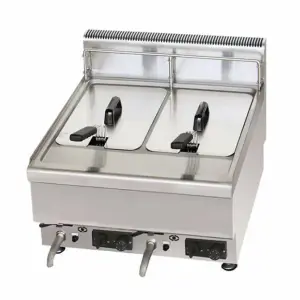 Large Capacity Commercial Double Pot Potato Chip Fryer, Deep Fryer with Filter, Suitable for Fried Chicken and Hamburger Shops