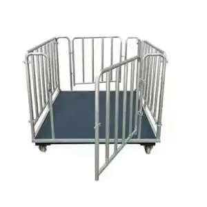 High Precision 2000kg Steel Electronic Animal Platform Weighing Scales Wheels LCD OEM for Livestock