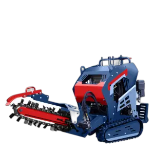 Walk Behind Tracked Trencher Self Propelled Automatic Chain Trencher Machine 20hp Engine Agricultural Machinery 600mm Trencher