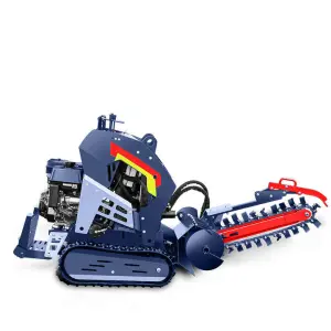 K-maxpower Max Depth 600mm EPA Gasoline Width 100mm Self-propelled Tracked Chainsaw Trencher