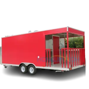 BBQ Food Trailer Commercial Street Food Truck With Porch Food Carts