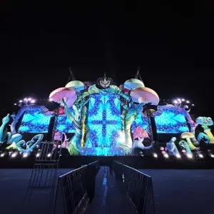 Custom inflatable music festival stage construction site layout