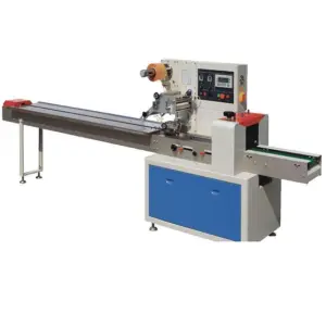 Horizontal Pillow Flow Biscuit Ice Cream Chocolate Gummy Candy Wrapping Packaging Machine