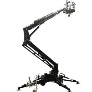 Diesel Petrol Power Telescopic Cherry Picker Aerial Work Platform Towable Boom Lift for Trimming Trees 8-24m