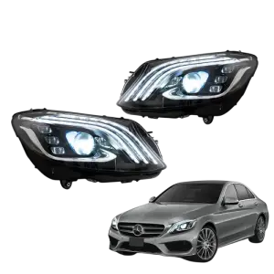 VLAND LED Headlight  C-Class W205 2015-2020 Accessories Body Kit Auto Parts Sequential Synth Bodykit for Mercedes-Benz