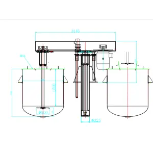 Polyc Industrial Auto Paint Dispersing Mixing Machine  with Feeding Platform for Paint Coating Inks Pigments