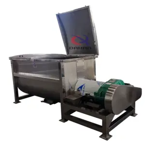 Stainless Steel Ribbon Mixer 100kg Sticky Putty Paint Dry Cement Powder Horizontal Ribbon Blender Mixer