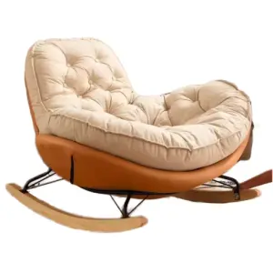 Modern Luxury Living Room Chairs Egg Rocking Recliner Chair Lounge Sofa Single Lazy Magical Metal Frame Adult Bedroom Furniture