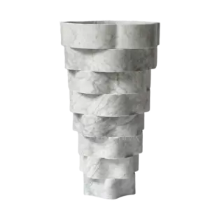 Carrara White Marble Freestanding Basin European Design Style Flower Pedestal with Easy Clean Feature Bathroom Furniture