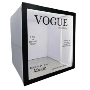 Magazine Photo Booth Box Backdrop Box vogue Photo Booth with Led Light