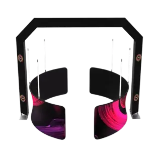 Mini 360 Rotating Photo Booth With Backdrop Stand for Trade Shows with 360 Shell Features