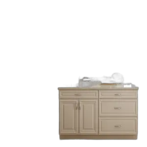 Partial Overlay Espresso Shaker Solid Wood Kitchen Cabinet