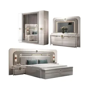 Modern Wooden Home Furniture Bedroom Sets Double Bed Room Wood Frame Luxury king Size Full Bedroom Furniture Set