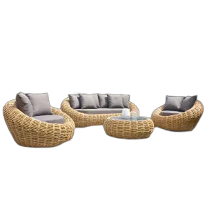 Uland Outdoor Furniture Set Rattan Sofa Sets With Cushion for Outdoor Courtyard and Patio Cube Set Garden Sofa