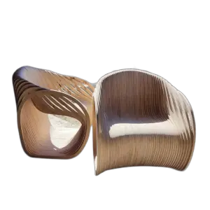 Wood Parametric Furniture Living Room Contemporary Design Rocking Chairs Classic Single Solid Wood Slice Combination Seat