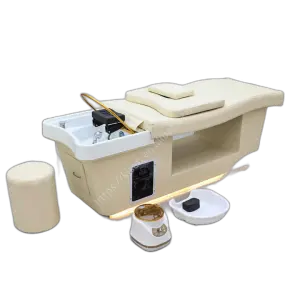 Modern Japanese Head Spa Salon Furniture Thai Massage Led Light Shampoo Bed Hair Washing Chairs With Steamer for Barbershop