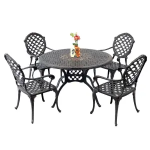 Restaurant Antique Dining Table and Chairs Aluminum Furniture
