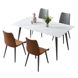 Dining Room Cafe Restaurant Minimalist Dining Table and Chair Furniture Set