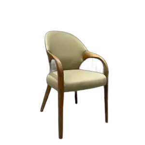 Customizable Modern Solid Wooden Curved Restaurant Dining Table Chairs Set for Living Room Use