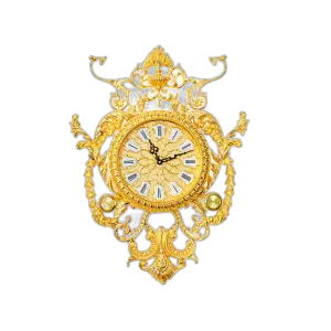 Luxury Antique Style Double Face Quartz Wall Clock Handmade Pure Gold Copper Everyday Use Directly From  Needle Display