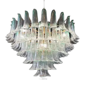 Interior Lighting Villa Front Desk Modern Dining Room Chandelier Green Gradient Petal Glass Chandelier