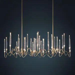JYLIGHTING Post-Modern Creative Crystal Lamp Arrow Line Chandelier LED Art Design Restaurant Hotel Front Desk Bar Chandelier