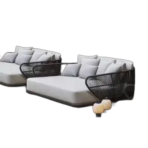 Outdoor Big Size Double SunBed Swimming Pool Side Daybed Aluminum Frame Sun Lounger for Hotel