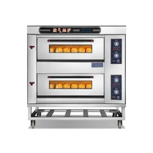 Commercial Kitchen 2 Deck 4 Trays Baking Oven Industrial Bread Pizza Cake Electric Bakery Ovens Bakery Machinery Ovens Pizza