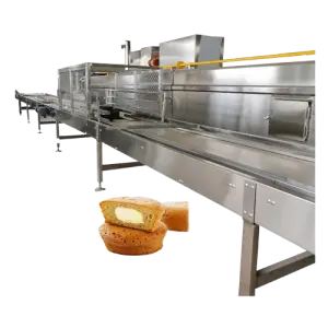 HG Fully Auto PLC Control Food Cupcake Production Line Complete Cake Baking Equipment Whole Set Cake Production Line