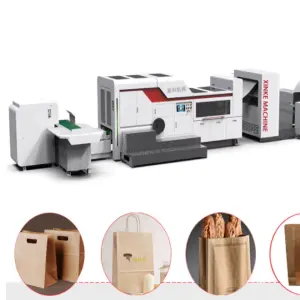 Fully Automatic High Speed Kraft Simple Khaki Paper Bag Making Folding Machine