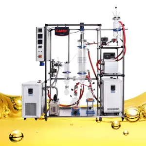 Glass Short Path Wiped Film Molecular Distillation Machine Crude Oil Distiller Equipment System With Pumps Turnkey