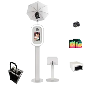 Oval iPad Photo Booth Stand Instant Selfie Dslr Photo Booth Shell With Flash Light for Wedding Party Photobooth