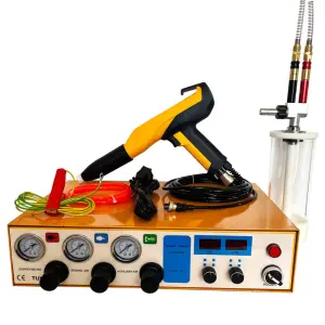 Popular Electrostatic Powder Coating Machine Equip Organic Glass Hopper or Vulcanization Cup