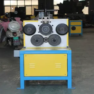 JY-50 Steel Plate HVAC Duct Electric Round Pipe Tube Angle Steel Iron Bender H Channel Rolling Angle Iron Bending Machine