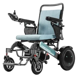 2024 Luxury Aluminum All Terrain Off Road Foldable Portable Travel Remote Control Disabled Electric Wheelchair for Adults