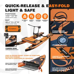 Spatium 2025 Trendy Inflatable Water Bicycle Boat Sea Hydrofoil Bike Pedal Boats Inflatable Pedal Water Bike for