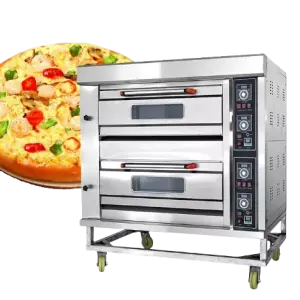 2 Deck 4 Trays Commercial Bakery Equipment Bread Pizza Cake Baking Oven for Gas Deck Oven