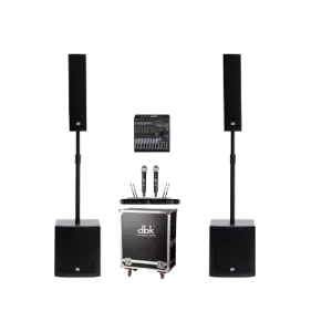DBK Sound 4 X4 Columns Pro Column Speaker 12 Inch Powered Subwoofer PA System Active Subwoofer Pro Audio