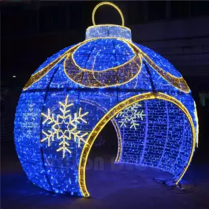 Custom Commercial Outdoor Garden Project Decoration 3D Large Deco Motif Ball Lights Christmas Motif Light