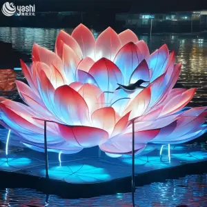 Giant Glowing Silk Flower Lantern Landscape Light for Park