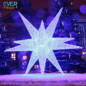 3d Star Motif Pvc Large Lighted Led Outdoor on the Tree String Fair Stars Commercial Decor Rope Christmas Lights