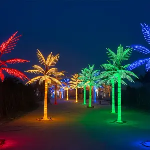 Customized Outdoor Waterproof Artificial Coconut Palm Tree Large 3d Christmas Tree Motif Light for Holiday Event Decoration