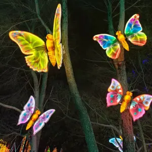 Waterproof IP65 Christmas Dynamic Wings butterfly 3D Motif Lights Acrylic butterfly Led Light Decoration