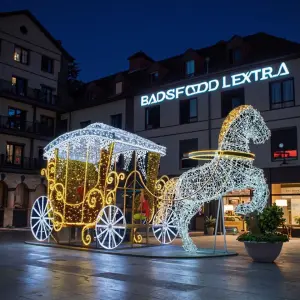 Outdoor Waterproof LED Christmas Carriage Commercial Lighting Large 3D Outdoor Shopping Mall Christmas Luxury Decoration