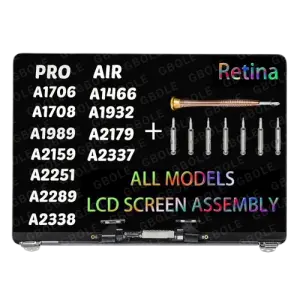Original LCD Screen Display for MacBook Air Pro A1706 A1708 A1989 A2159 A2337 A2338 A2179 A2681 A2941 Assembly LCD Monitors