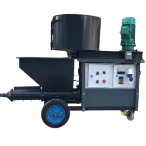 Decoration Paint Wall Rendering Machine Plastering Equipment with Mixer on Top Widely Used for Construction