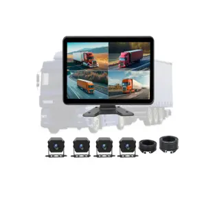 AI 4G GPS Wifi 4-CH 1080p All-in-one Touch Screen DVR Car Monitor Kit Vehicle Security Truck Bus RV BSD Camera Car Accessory