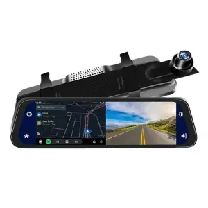 XYD 9.66'' Mirror Dash Cam Backup Camera Full HD Smart Rearview Mirror for Cars Trucks 1080P Front and Rear View Dual Cameras 5W