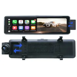 Arrival 10.99 Inch 4K Wireless Carplay Wired Android Auto 2 Lens Dash Cam Front and Rear 4k Car Dvr Video Recorder Black Box