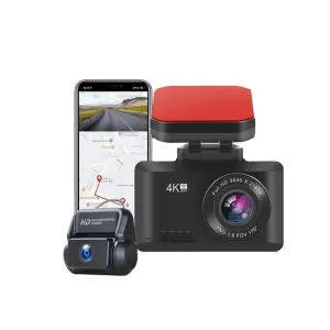 High Grade Dual Dash Cam Front and Rear 4K Dash Cam 2.45 Inches Video Recorder Built-in Wifi and Gps Dashcam 4K Fully Hidden T8